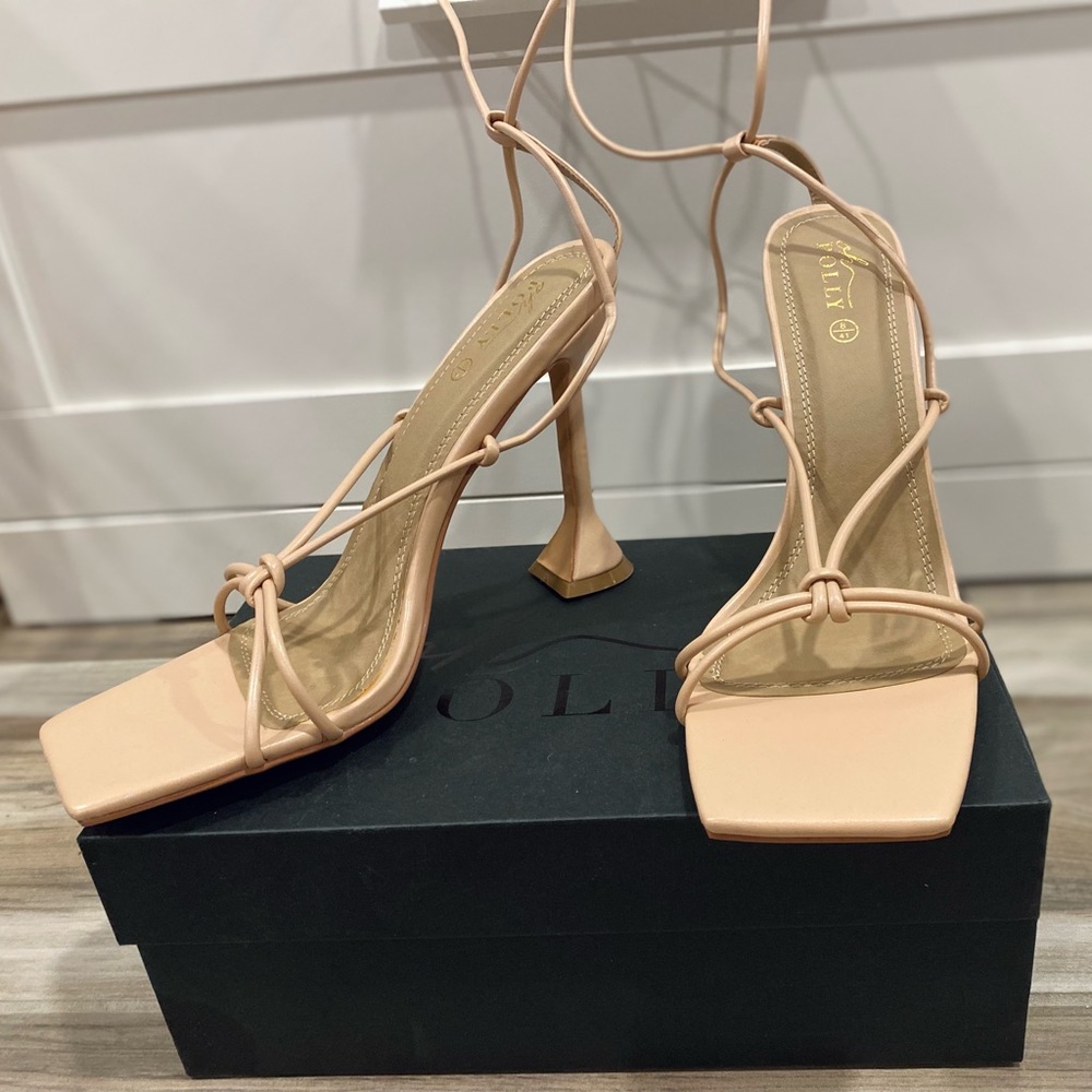 Oh Polly “Lace it up” Strappy lace up heel - Nude - Picture 5 of 9